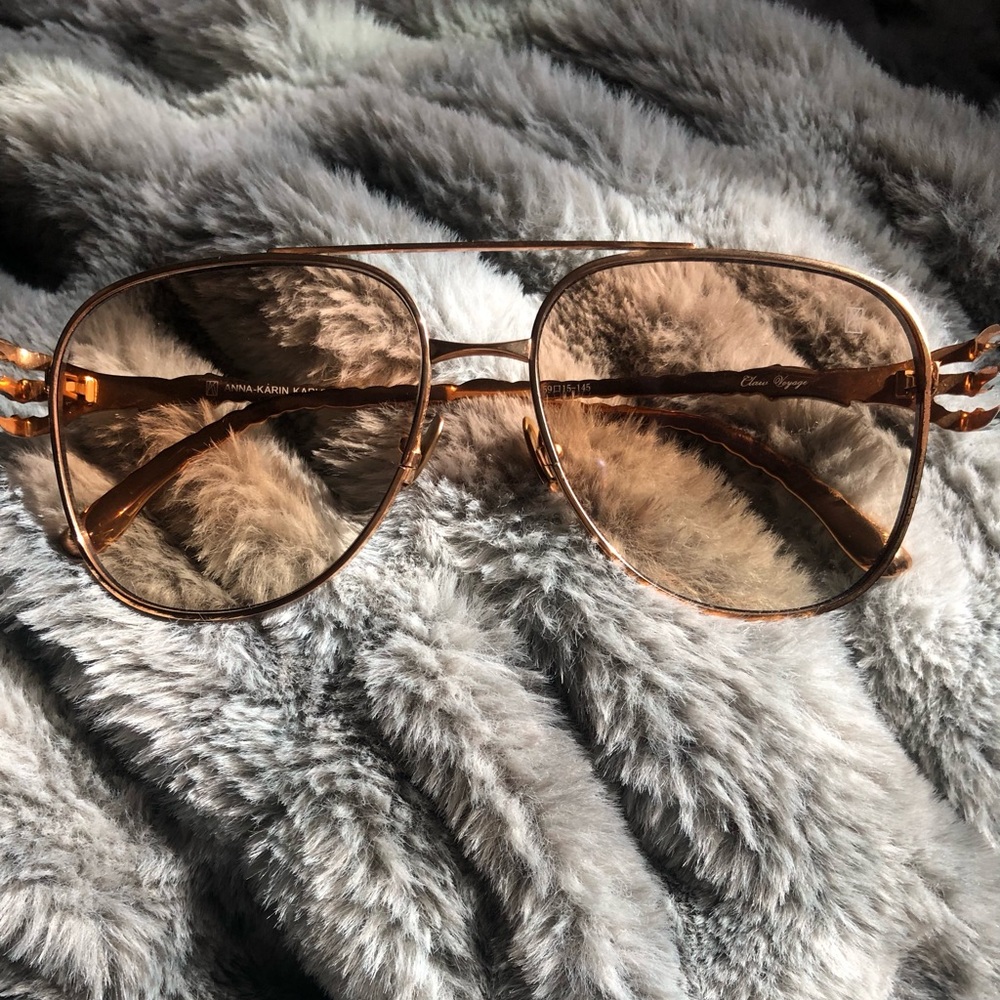 Used Anna Karin Karlsson Rose Gold/Gold Aviator Sunglasses Claw Voyage - Picture 5 of 16